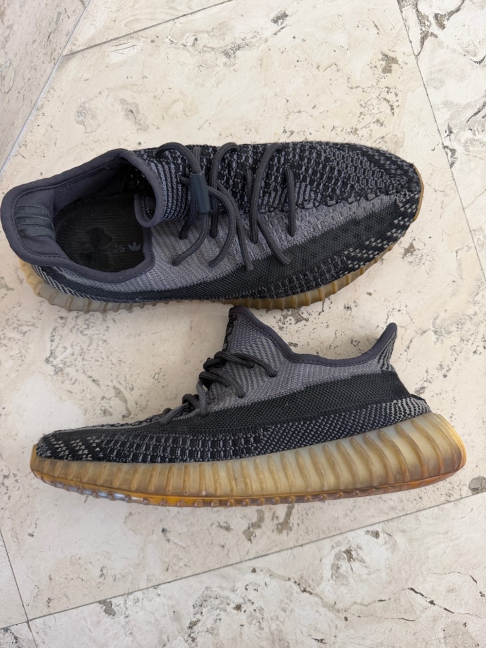 Yeezy Boost 350 V2 in Black and Gray with Gum Sole